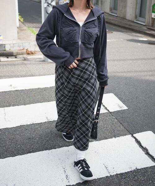 WEGO(ウィゴー)の「WEGO/バタフライWジップショートパーカー(パーカー・レディース・ブラウン/ダークグレー・FREE)」の15枚目の写真