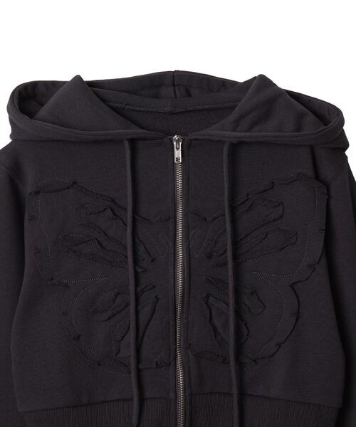 WEGO(ウィゴー)の「WEGO/バタフライWジップショートパーカー(パーカー・レディース・ブラウン/ダークグレー・FREE)」の6枚目の写真