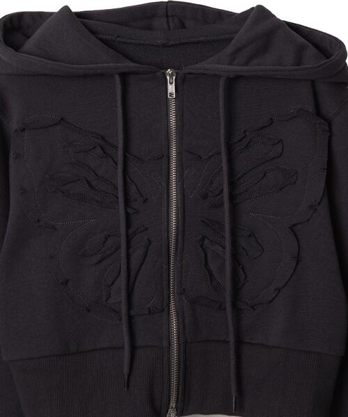 WEGO(ウィゴー)の「WEGO/バタフライWジップショートパーカー(パーカー・レディース・ブラウン/ダークグレー・FREE)」の5枚目の写真