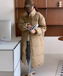 シンプル ハイネック ロングエコダウンコート culw749