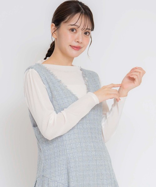 NOELA(ノエラ)の「シアーフロッキーカットソー(Tシャツ/カットソー・レディース・オフホワイト/ピンク/ブラック・フリー)」の17枚目の写真