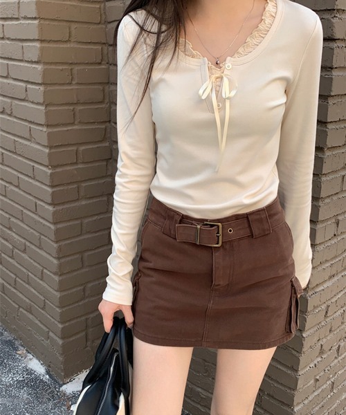 美品♡liten リテン レイヤードフリルブラウス ヒヤシンス liten リテン レイヤードフリルブラウスヒヤシンス（LIten
