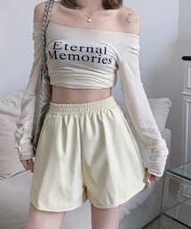 INASTUDIOS（イーナストゥディオス）の「フェイクレザー ウエストゴム ショートパンツ レディース（その他パンツ）」