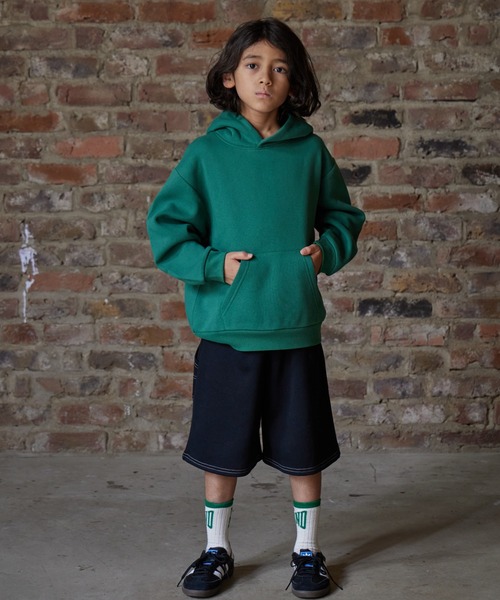 PAIRMANON STREET（ペアマノンストリート）の「【PAIRMANON STREET】裏毛 スウェット ペインター バミューダ ハーフ パンツ（スウェットパンツ・キッズ・ブラック/ブラウン系その他2/グレー・130/110/90/100/120/160/150/140）」の4枚目の写真