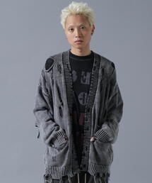 DANKE SCHON | DankeSchon/ダンケシェーン/DAMAGE PIGMENT KNIT CARDIGAN(カーディガン/ボレロ)