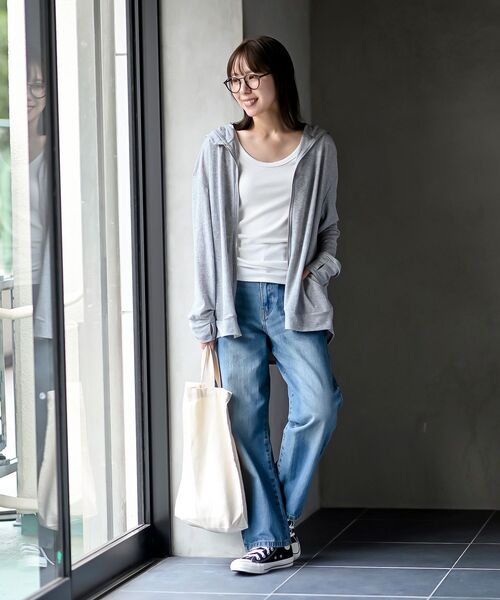 rps(アールピーエス)の「接触冷感UVカットBACKタックパーカー(パーカー・レディース・杢グレー/ブルー/ネイビー・フリー)」の4枚目の写真