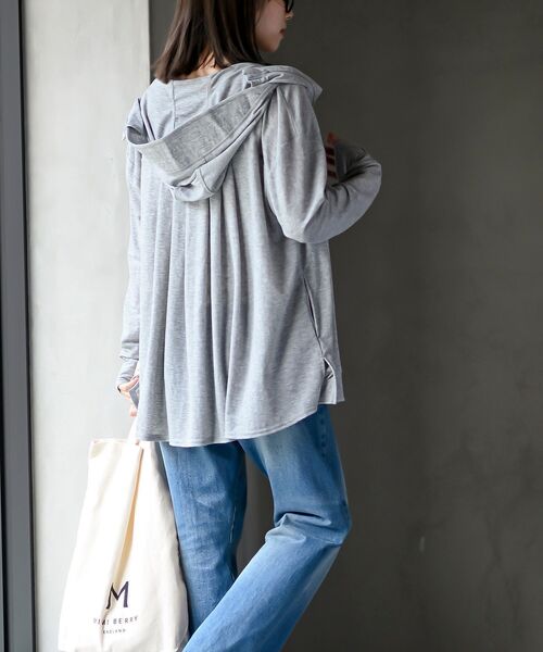 rps(アールピーエス)の「接触冷感UVカットBACKタックパーカー(パーカー・レディース・杢グレー/ブルー/ネイビー・フリー)」の6枚目の写真