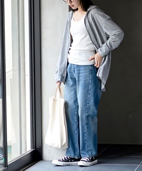 rps(アールピーエス)の「接触冷感UVカットBACKタックパーカー(パーカー・レディース・杢グレー/ブルー/ネイビー・フリー)」の7枚目の写真