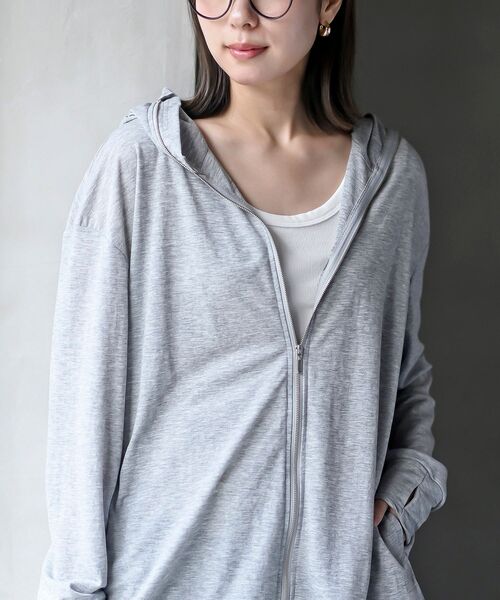 rps(アールピーエス)の「接触冷感UVカットBACKタックパーカー(パーカー・レディース・杢グレー/ブルー/ネイビー・フリー)」の8枚目の写真