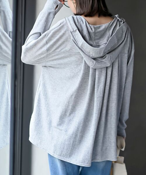 rps(アールピーエス)の「接触冷感UVカットBACKタックパーカー(パーカー・レディース・杢グレー/ブルー/ネイビー・フリー)」の10枚目の写真