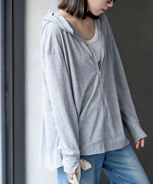 rps(アールピーエス)の「接触冷感UVカットBACKタックパーカー(パーカー・レディース・杢グレー/ブルー/ネイビー・フリー)」の11枚目の写真