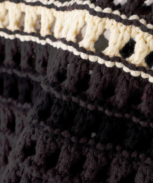 L.H.P(エルエイチピー)の「VOLTAGE CONTROL FILTER/ヴォルテージコントロールフィルター/MESH BORDER TIGHT KNIT POLO(ポロシャツ・レディース・ピンク/ブラック・F)」の9枚目の写真