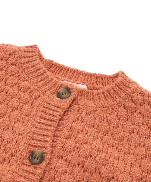 Seraph(セラフ)の「ぽこぽこニットカーディガン(カーディガン/ボレロ・キッズ・オレンジ/アイボリー/チャコール・140/100/90/80/70/130/120/110)」の7枚目の写真