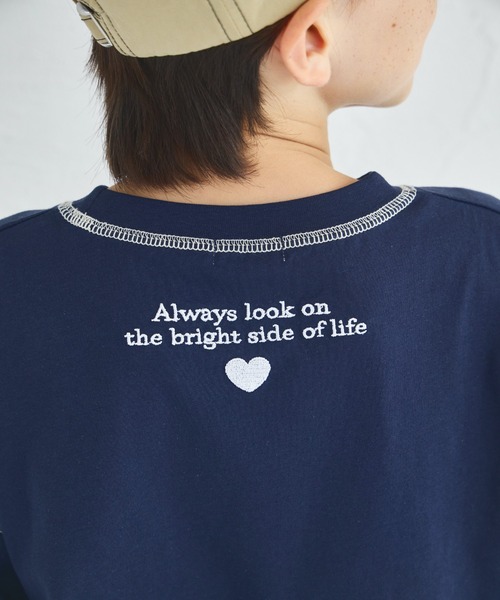 pairmanon(ペアマノン)の「【綿100%】ユニセックス 配色ステッチ ロング丈 長袖Tシャツ(Tシャツ/カットソー・キッズ・グリーン/ブルー/ライトピンク/ライトパープル/ピンク/ベージュ/ブラウン/ブラック/ネイビー/ホワイト・90/100/120/130/110/150/140)」の11枚目の写真