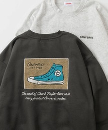 【CONVERSE/コンバース】チャックテイラーイラスト バックBIGサガラ刺繍デザイン ビッグシルエット クルーネックスウェット/トレーナー/3Type