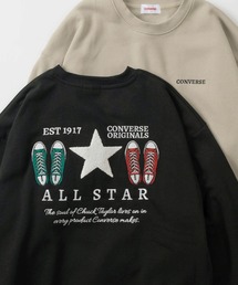 【CONVERSE/コンバース】チャックテイラーイラスト バックBIGサガラ刺繍デザイン ビッグシルエット クルーネックスウェット/トレーナー/3Type