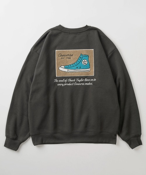 CONVERSE(コンバース)の「【CONVERSE/コンバース】チャックテイラーイラスト バックBIGサガラ刺繍デザイン ビッグシルエット クルーネックスウェット/トレーナー/3Type(スウェット・レディース・スミクロ/アッシュグレー/ヘザーグレー/チャコールグレー/ブラック/グレイッシュベージュ・M/L/XL)」の8枚目の写真