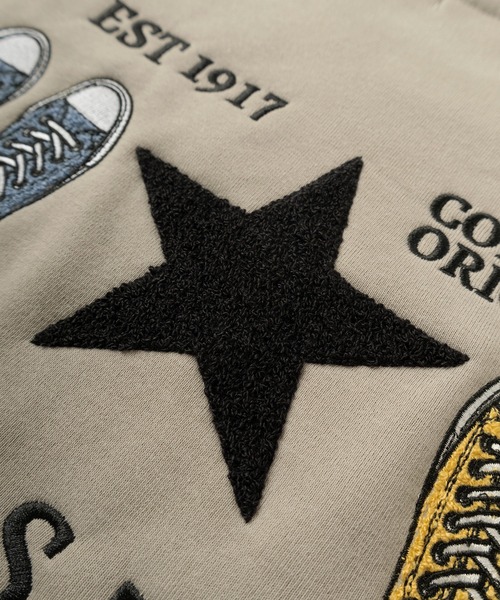 CONVERSE(コンバース)の「【CONVERSE/コンバース】チャックテイラーイラスト バックBIGサガラ刺繍デザイン ビッグシルエット クルーネックスウェット/トレーナー/3Type(スウェット・レディース・スミクロ/アッシュグレー/ヘザーグレー/チャコールグレー/ブラック/グレイッシュベージュ・M/L/XL)」の17枚目の写真