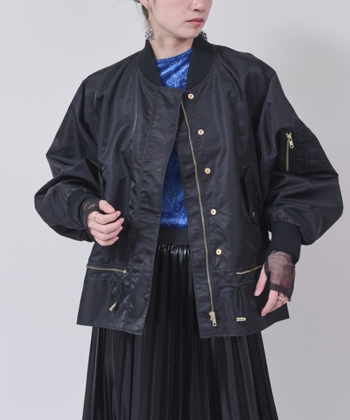 DOLLUPOOPS（ドールアップウップス）の「2WAY MA-1ブルゾン（MA-1・レディース・ブラック/カーキ・38）」の2枚目の写真