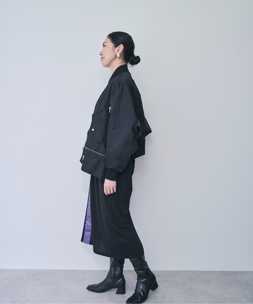 DOLLUPOOPS（ドールアップウップス）の「2WAY MA-1ブルゾン（MA-1・レディース・ブラック/カーキ・38）」の4枚目の写真