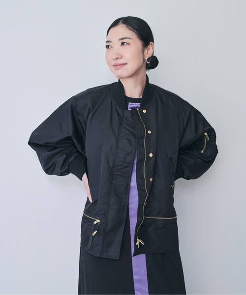 DOLLUPOOPS（ドールアップウップス）の「2WAY MA-1ブルゾン（MA-1・レディース・ブラック/カーキ・38）」の6枚目の写真