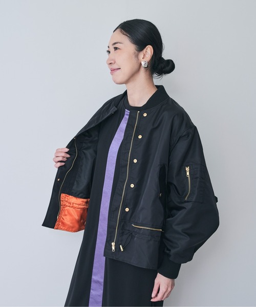 DOLLUPOOPS（ドールアップウップス）の「2WAY MA-1ブルゾン（MA-1・レディース・ブラック/カーキ・38）」の7枚目の写真