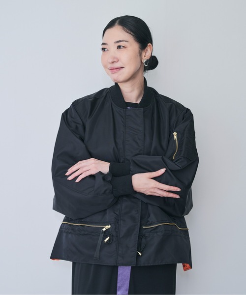 DOLLUPOOPS（ドールアップウップス）の「2WAY MA-1ブルゾン（MA-1・レディース・ブラック/カーキ・38）」の10枚目の写真