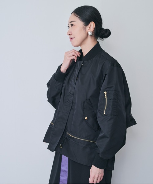 DOLLUPOOPS（ドールアップウップス）の「2WAY MA-1ブルゾン（MA-1・レディース・ブラック/カーキ・38）」の12枚目の写真