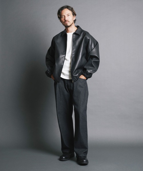 COMMON WARE(コモンウェアー)の「COMMONWARE:シンセティックレザー シングルライダース ジャケット(ライダースジャケット・メンズ・ブラック系その他/ブラック・L/M)」の11枚目の写真