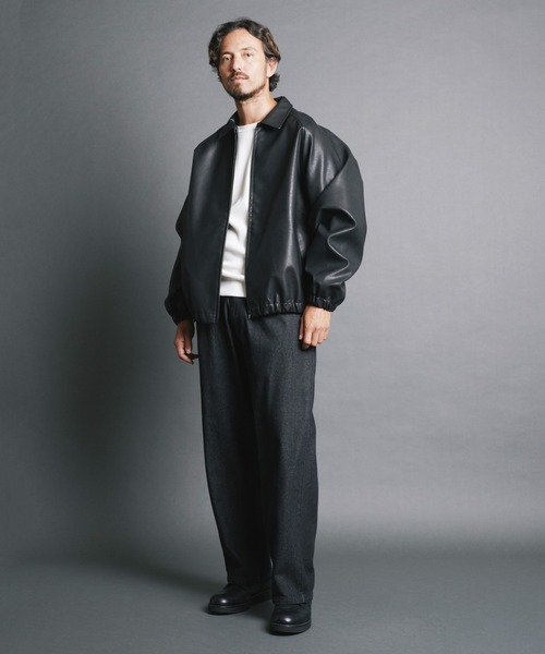 COMMON WARE(コモンウェアー)の「COMMONWARE:シンセティックレザー シングルライダース ジャケット(ライダースジャケット・メンズ・ブラック系その他/ブラック・L/M)」の15枚目の写真