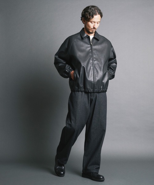 COMMON WARE(コモンウェアー)の「COMMONWARE:シンセティックレザー シングルライダース ジャケット(ライダースジャケット・メンズ・ブラック系その他/ブラック・L/M)」の17枚目の写真
