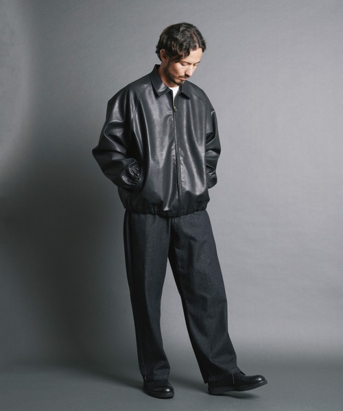 COMMON WARE(コモンウェアー)の「COMMONWARE:シンセティックレザー シングルライダース ジャケット(ライダースジャケット・メンズ・ブラック系その他/ブラック・L/M)」の18枚目の写真