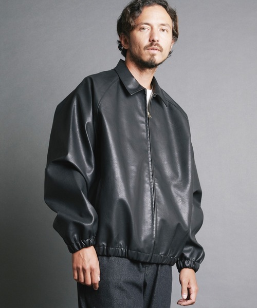 COMMON WARE(コモンウェアー)の「COMMONWARE:シンセティックレザー シングルライダース ジャケット(ライダースジャケット・メンズ・ブラック系その他/ブラック・L/M)」の7枚目の写真