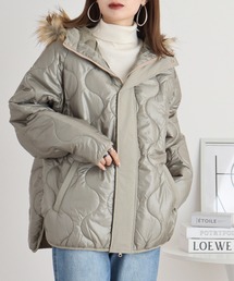 WS select ファー付き キルティングパーカー