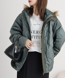 WS select ファー付き キルティングパーカー