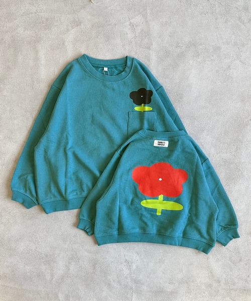 HOGAN RANCH WEAR（ホーガンランチウエア）の「ポケットひょっこりトレーナー（スウェット・キッズ・ブルー/グレー/ホワイト/オレンジ・100/95/90/80/110/150/140/130/120）」の3枚目の写真