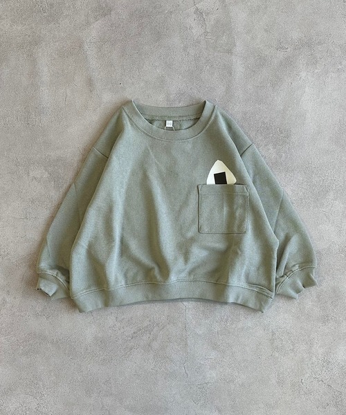 HOGAN RANCH WEAR（ホーガンランチウエア）の「ポケットひょっこりトレーナー（スウェット・キッズ・ブルー/グレー/ホワイト/オレンジ・100/95/90/80/110/150/140/130/120）」の10枚目の写真