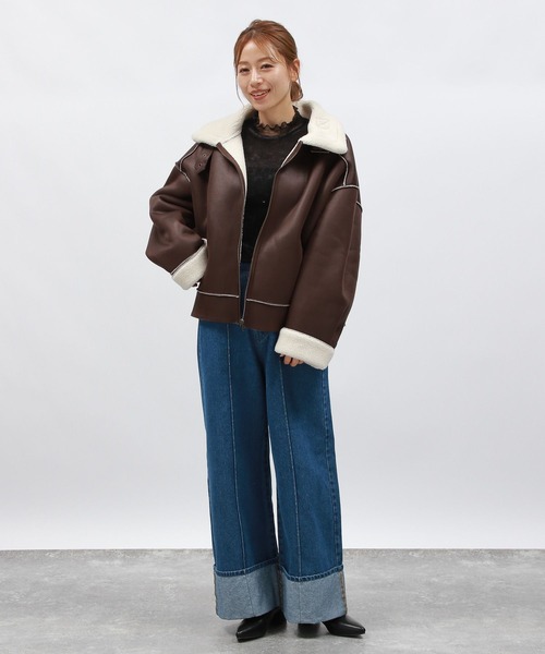 LAKOLE（ラコレ）の「メッシュベロアハイネックプルオーバー / 146631（Tシャツ/カットソー・レディース・アイボリー/ブラック/ブラウン・SMALL/MEDIUM）」の10枚目の写真