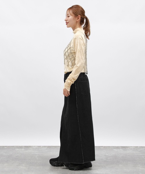 LAKOLE（ラコレ）の「メッシュベロアハイネックプルオーバー / 146631（Tシャツ/カットソー・レディース・アイボリー/ブラック/ブラウン・SMALL/MEDIUM）」の8枚目の写真