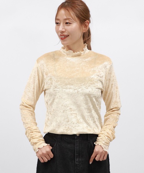 LAKOLE（ラコレ）の「メッシュベロアハイネックプルオーバー / 146631（Tシャツ/カットソー・レディース・アイボリー/ブラック/ブラウン・SMALL/MEDIUM）」の16枚目の写真