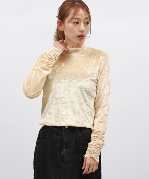 LAKOLE（ラコレ）の「メッシュベロアハイネックプルオーバー / 146631（Tシャツ/カットソー・レディース・アイボリー/ブラック/ブラウン・SMALL/MEDIUM）」の17枚目の写真