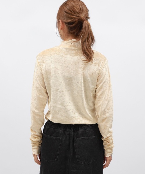 LAKOLE（ラコレ）の「メッシュベロアハイネックプルオーバー / 146631（Tシャツ/カットソー・レディース・アイボリー/ブラック/ブラウン・SMALL/MEDIUM）」の9枚目の写真