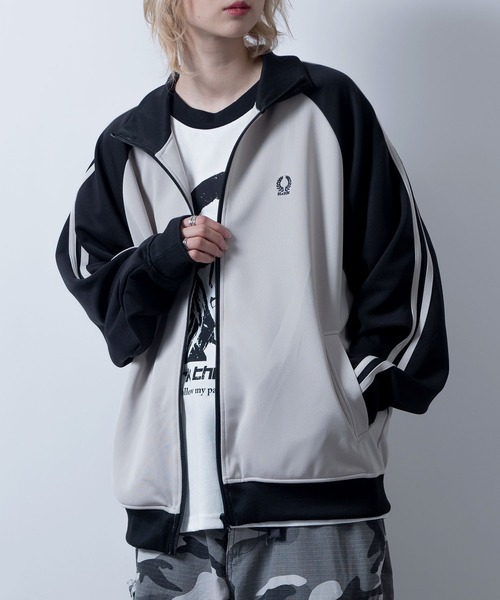 Starting Over（スターティングオーバー）の「raglan sleeves embroidery side line track jacket/ラグランスリーブ ワンポイント刺繍 サイドライン トラックジャケット（ジャージ・メンズ・ネイビー/グレー/オフホワイト/ワイン・XL/L/M）」の22枚目の写真