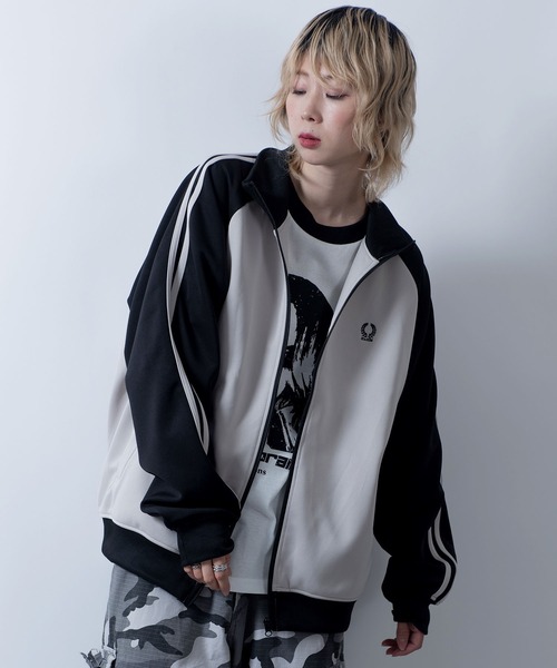 Starting Over（スターティングオーバー）の「raglan sleeves embroidery side line track jacket/ラグランスリーブ ワンポイント刺繍 サイドライン トラックジャケット（ジャージ・メンズ・ネイビー/グレー/オフホワイト/ワイン・XL/L/M）」の12枚目の写真