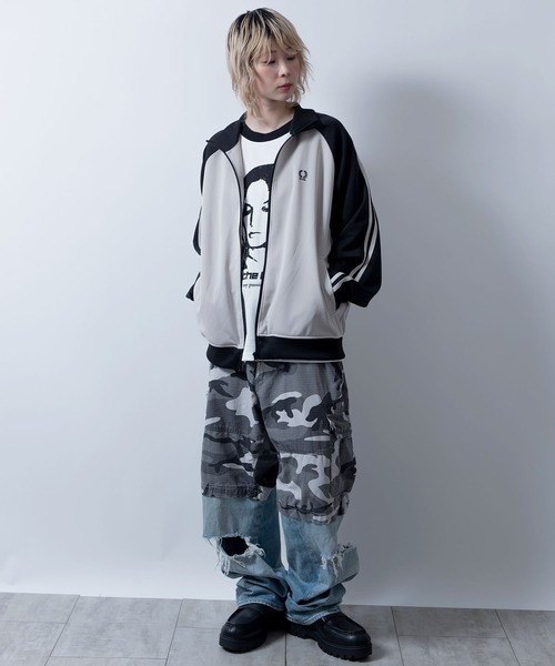Starting Over（スターティングオーバー）の「raglan sleeves embroidery side line track jacket/ラグランスリーブ ワンポイント刺繍 サイドライン トラックジャケット（ジャージ・メンズ・ネイビー/グレー/オフホワイト/ワイン・XL/L/M）」の15枚目の写真