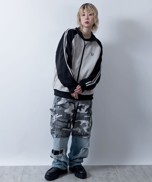 Starting Over（スターティングオーバー）の「raglan sleeves embroidery side line track jacket/ラグランスリーブ ワンポイント刺繍 サイドライン トラックジャケット（ジャージ・メンズ・ネイビー/グレー/オフホワイト/ワイン・XL/L/M）」の16枚目の写真