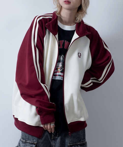 Starting Over（スターティングオーバー）の「raglan sleeves embroidery side line track jacket/ラグランスリーブ ワンポイント刺繍 サイドライン トラックジャケット（ジャージ・メンズ・ネイビー/グレー/オフホワイト/ワイン・XL/L/M）」の18枚目の写真