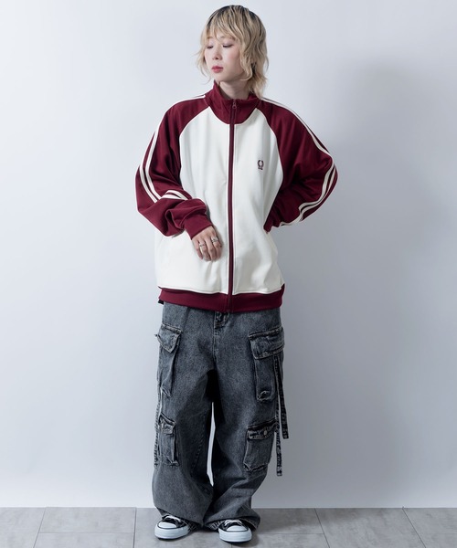 Starting Over（スターティングオーバー）の「raglan sleeves embroidery side line track jacket/ラグランスリーブ ワンポイント刺繍 サイドライン トラックジャケット（ジャージ・メンズ・ネイビー/グレー/オフホワイト/ワイン・XL/L/M）」の11枚目の写真