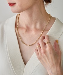 HASHIBAMI（ハシバミ）の「【HASHIBAMI】天然石 ゴールド 52cm ネックレス ※多面体（ネックレス）」