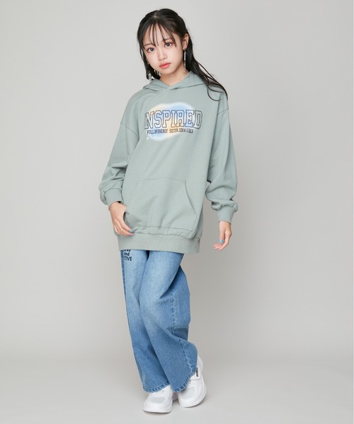 SISTER JENNI（SISTER JENNI）の「【ウエスト調整可】クラックロゴデニムワイドパンツ（デニムパンツ・キッズ・ブルー/ブラック・160cm/140cm/150cm/130cm）」の5枚目の写真